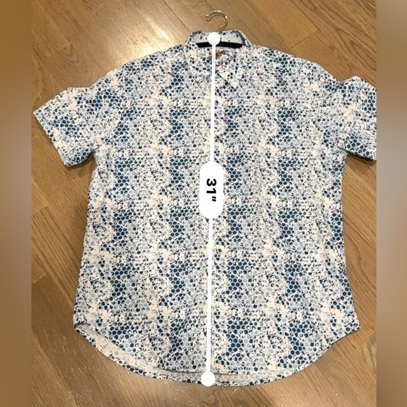 Robert graham shirt blue bee hive look Large maximalist y2k fun A16 - Picture 5 of 5